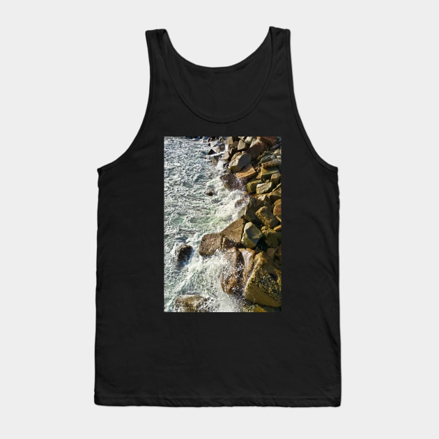 Redondo Beach Pier Waves Crashing Tank Top by bobmeyers